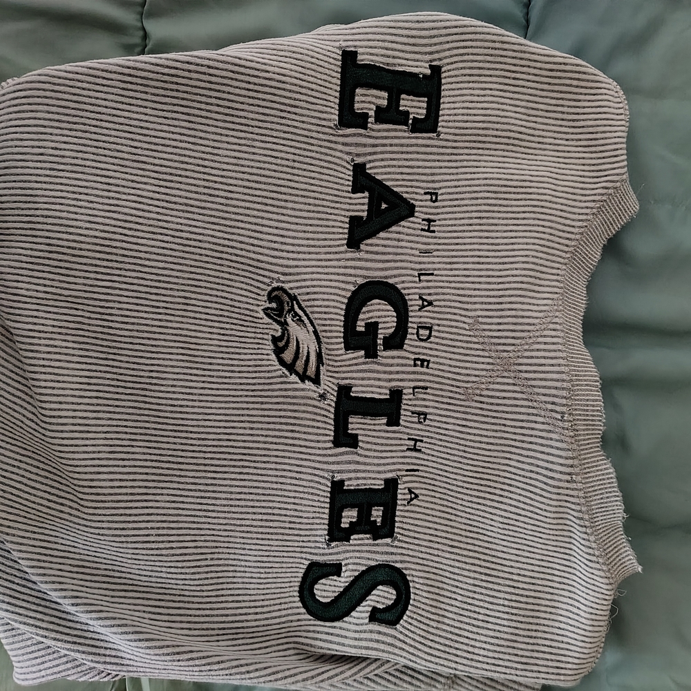 NFL Philadelphia Eagles Gray and White Striped Sweatshirt